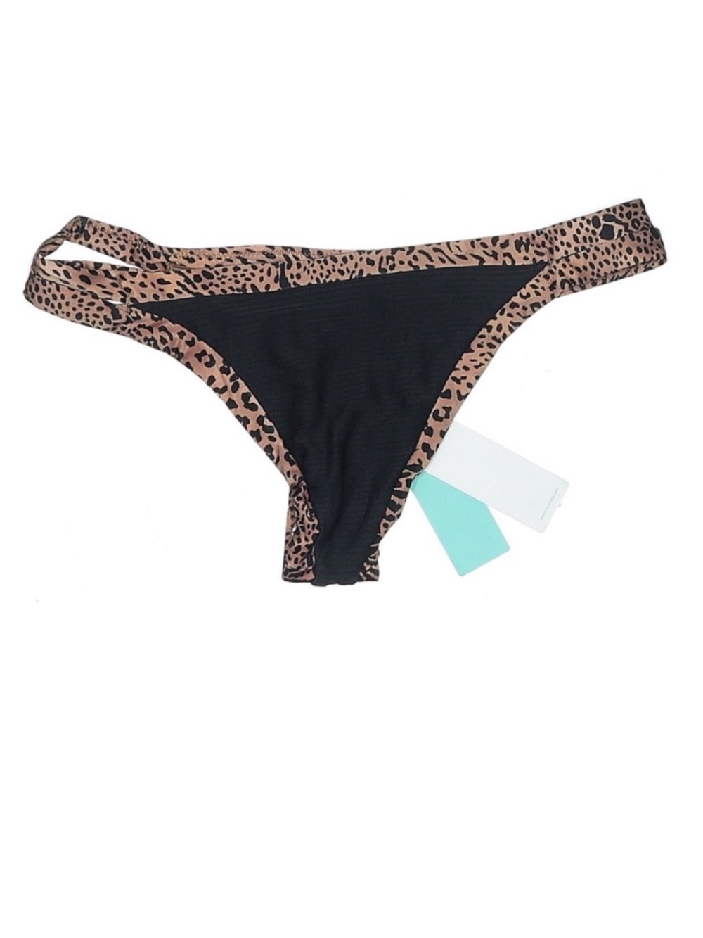 Seafolly Leopard Bikini Bottom 6 NWT High Cut Strappy Swim Bottom Animal Print
